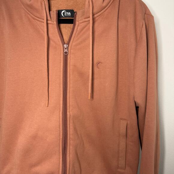 Zyia Active Rust Long‎ Sleeve Full Zip Hoodie Sweatshirt Size Large - Picture 4 of 9